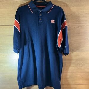 Russell Athletic Dri-Power Men’s XL University of Auburn Navy Polo Orange Trim
